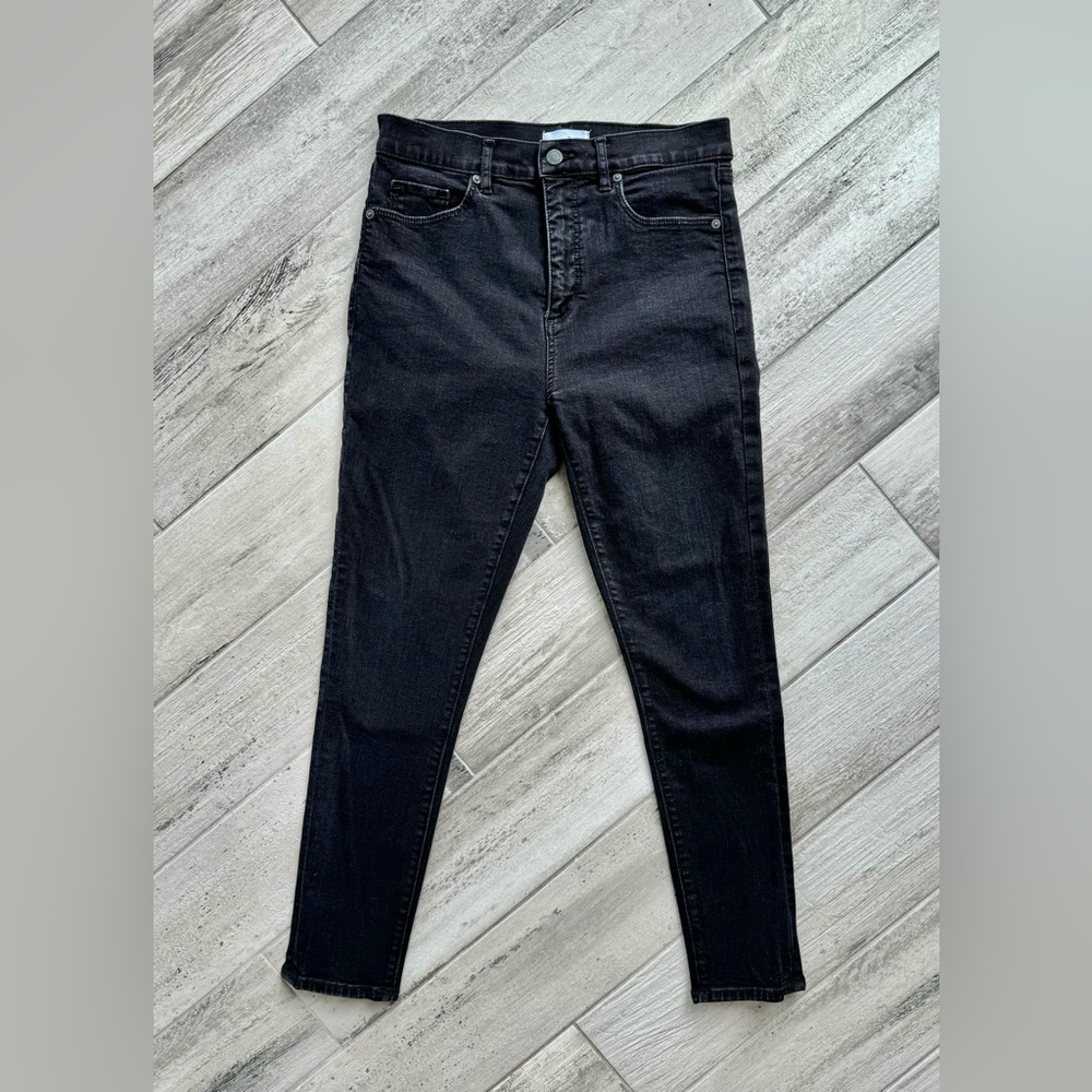 LOFT Women's Distressed Black High Rise Skinny Ankle Jeans - Size 29/8